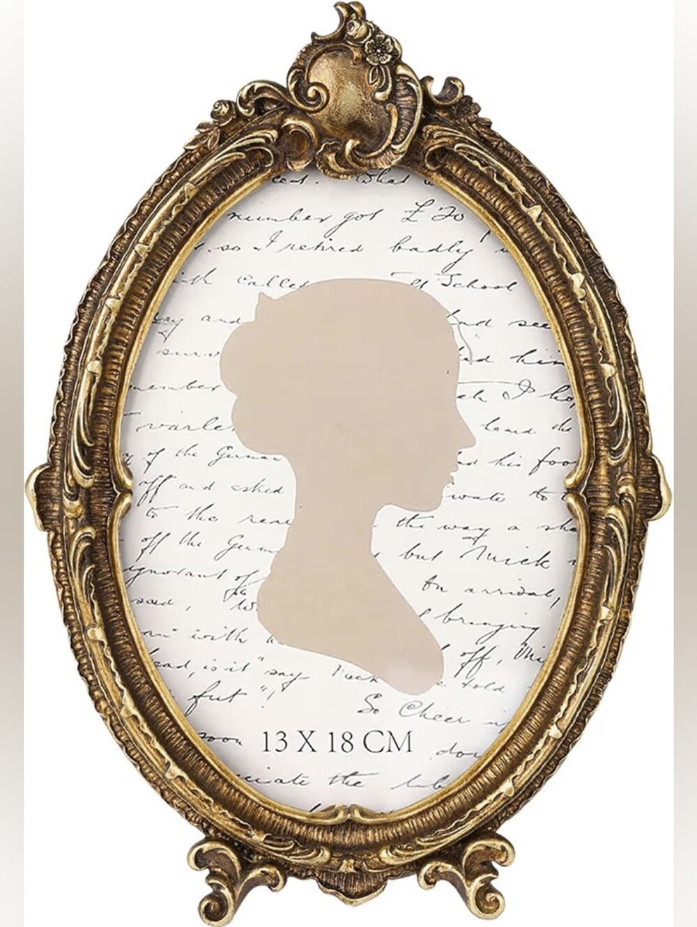 Sunlit Vintage Picture Frame 5x7 Inch, Oval Antique Bronze